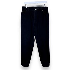 Vintage 90s Levis 951 Black Relaxed Fit Taper Leg Mom Jeans Women 16 Orange Tab